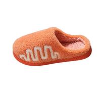 Generisch Slippers Women's Winter Comfortable House Slippers Women's Plush Plush Slippers Flat Slippers for Couples Slippers Cuddly Slippers Warm Winter Slippers Soft Soles Slippers, orange, 7 UK