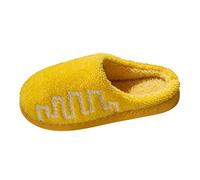 Generisch Slippers Women's Winter Comfortable House Slippers Women's Plush Plush Slippers Flat Slippers for Couples Slippers Cuddly Slippers Warm Winter Slippers Soft Soles Slippers, yellow, 7 UK
