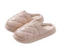 Generisch Slippers Women's Winter Cute Slippers Soft Plush Slippers Fluffy Guest Slippers Adult Indoor Outdoor Slippers House Slippers Plush Women's Slippers, beige, 6 UK