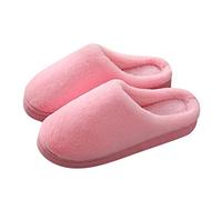 Generisch Slippers Women's Winter Slippers Men's Warm Felt Slippers Plain Thick Sole Slippers Plush Lined Shoes Non-Slip Felt Slippers Memory Foam Unisex Felt Slippers, pink, 8 UK