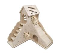 Generisch Small Animal Habitat, Houses and Hideouts for Guinea Pigs, Two-Storey Hamster House, Guinea Pig House, Hamster Habitat Hamster Hut with Ladder and Slide for Small Animals