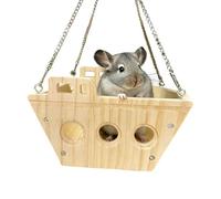 Generisch Small Animal Hammocks, Hanging Wooden Swing Indoor Hamster Swing, Indoor Suitable for Guinea Pigs, Chinchillas, Rabbits, Gerbils, Mice, Squirrels and More