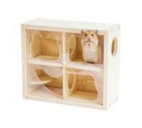 Generisch Small Animal Hut - Robust Wooden Construction, Multiple Interconnected Chambers, Interactive Play System, Hamster Dwarf Mouse Chinchilla Hedgehog Climbing Activity Habitat Indoor Enclosure