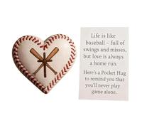Generisch Small Baseball Heart-Shaped Encouragement Keepsake, Portable Motivation Cards for Players Athletes Training Field Game Days Training Camp Collectors Tournaments Travel Birthday Holiday