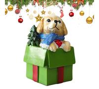 Generisch Small Dog Figures - Christmas Resin Figures | Decorative Statue Resin Decoration for Girls Room Winter Holidays Children Home | Winter Home Room