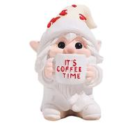 Generisch Small Garden Gnomes Figures Coffee Home Decorations Resin Sculpture for Use in Home Kitchen Living Room Bedroom on Fireplace Counter at Celebrations Holidays and Parties