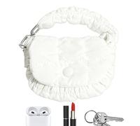 Generisch Small Mini Handbag, Very Small and Cute Wrist Bag, Quilted Mini Buffer for Outdoor Activities, Evening, Work, Travel, Dating, White, see description, See description