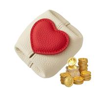 Generisch Small Purse | Pocket Size Storage Wallet Heart Shaped Purse - for Keys, Lipsticks, Cards, Female Mom, Lady, Girlfriend, Teens, Creamy, Siehe Beschreibung, See description