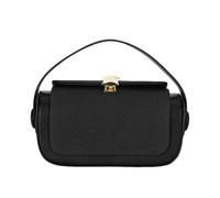 Generisch Small Shoulder Bag, Trendy Clutch, Fabric Shoulder Bag with Flap Handle and Zip, Elegant Women's Handbag for Business, Wedding, Leisure, black, Siehe Beschreibung
