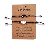 Generisch Small Stainless 4 Rings Creative Ethnic Style Yin Gossip Braided Bracelet Cord Design Bracelet Choice Wrist Natural Jewellery, one size, Metal