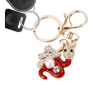 Generisch Snake Keyring, Snake Keyring 2025 Rhinestone Key Ring with Clasp, Rhinestone Crystal Snake Pendant Key Ring for Bag Car Key, red, Siehe Beschreibung