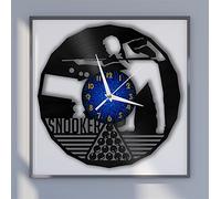 Generisch Snooker Billiards Decorations Vinyl Record Clock for Wall Design,12 inches Wall Clock for Living Room Decor,Best Gifts for Men/Women/Children(B-Without LED)