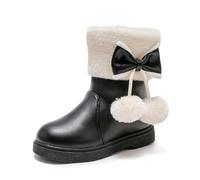 Generisch Snow Boots Children's Platform Girls Winter Boots Half Boots with Bow Winter Boots Warm Lined Traditional Shoes Leisure Boots Western Boots Outdoor Shoes, black, 14 UK