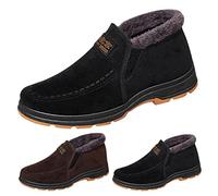 Generisch Snow Shoes Men's Waterproof Winter Shoes, Thermal Shoes Breathable Comfortable Slip-On Boots Warm Plush Wear-Resistant Leisure Shoes Winter Boots Winter Boots Outdoor Hiking Shoes, a, 9.5 UK