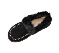 Generisch Snow Shoes Women's Flat Loafers Casual Style Boots Outdoor Snow Boots Plain Elegant Slip On Shoes Comfort Boots Warm Winter Boots Comfy Platform Walk Winter Shoes, black, 8.5 UK