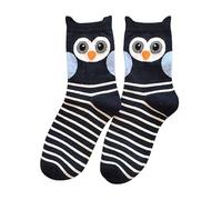 Generisch Socks 43 for women, pinstripe owl socks, three-ear mouth socks, men's socks, funny beer, navy, One Size