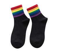 Generisch Socks Without Seam Kids Fashion Striped Cotton Christmas Stockings Rainbow Socks 45, E, One Size