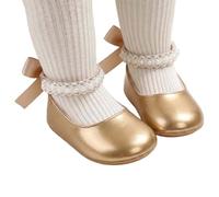 Generisch Soft First Walking Sandals for Babies and Toddlers with Pearl Decoration - Ideal Spring and Autumn Shoes, Non-Slip Baby Boots for First Steps, Suitable for 0-18 Months, A4 gold., 0-6 Months