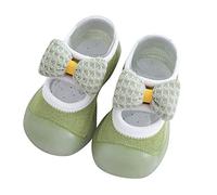 Generisch Soft First Walking Shoe for Toddlers with Decorative Bow Appliqué Non-Slip Sole for Optimal Safety When Learning to Walk, Green, 7 UK Child
