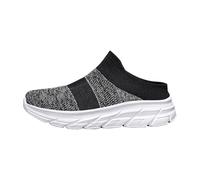 Generisch Soft mesh for men and women, mules with wedge heel for shoes, black, men's 46, plain non-slip, breathable, knitted, backless, lightweight hiking shoes, gray, 7 UK