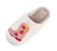 Generisch Soft Slippers Women's Comfortable Double Boots for Home, Warm Winter Slippers, for Couples, Men and Women, Thick Sole, Soft Sole, Thickened, Non-Slip Shoes, White, 7 UK