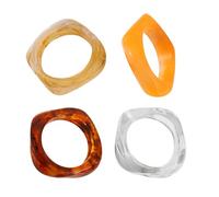 Generisch Solid Bracelets, Pack of 4 Retro Style Resin Irregular Bangles - Colourful Jewellery on the Wrist for Street Style Everyday Celebrations Parties Dates