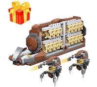 Generisch Space Battle Series | 32 Pieces Clone Soldier + Attack Transporter Building Kit, Clone Soldier Transporter with 2 Droidekas | Gift: 1 Limited Space Fight Figure