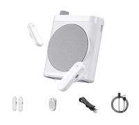 Generisch Speech Amplifier for Teachers with Wireless Lavalier Microphone, Portable, Rechargeable, 2 Microphones for Classroom, Meeting, Talking, Outdoor Use (Black/White) (A, 10.5x10x3.5cm)