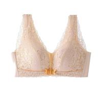 Generisch Sports Bra Without Underwire, Elegant Non-Wired Push-Up Bra with Lace Back, Size S, Front Closure, Medium Thickness, Shapes Smooths the Sides, Casual