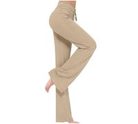 Generisch Sports Leggings, Women's Yoga Trousers, Sports Trousers, Yoga Pants for Women, Training Trousers, High Waist, Sporty Training Leggings, Yoga Pants, beige, 3XL