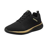 Generisch Sports Shoes Women's Elegant Flat Hiking Shoes with Zero-Drop Solhe Non-Slip Jogging Shoes Breathable Trainers Laces Arch Support Summer Shoes Unisex Shock Absorbing Trainers, gold, 10 UK
