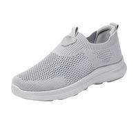 Generisch Sports Shoes Women's White Sole, Outdoor Walking Sports White Trainers Shoes Women, Plain Non-Slip, Women's Shoes, Breathable Slip-On, Casual, Lightweight, Comfortable, gray, 8 UK