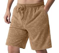 Generisch Sports Shorts Men's Comfortable Leisure Baggy Sweatpants Breathable Plain Short Summer Trousers Thin Casual Trousers Stretch Classic Sweat Shorts Summer Elasticated Training Trousers, brown