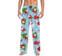 Generisch Sports Trousers Boys M Christmas Leisure Trousers for Men, Pyjama Bottoms with Drawstring and Pockets, Christmas Trousers, Outdoor Work Trousers Men, lightblue, M