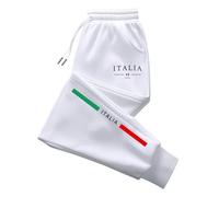 Generisch Sports Trousers Men's Long Tracksuit Bottoms Italy Flag Print Outdoor Jogging Bottoms High Waist with Lacing Men's Trousers Large Size Comfortable Windproof Outdoor Trousers Winter Trousers