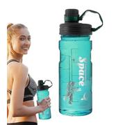 Generisch Sports Water Bottle, BPA-Free Water Bottle with Straw, Sports Water Bottle with Time Marking for Fitness, Training, Office, Outdoor and On the Go