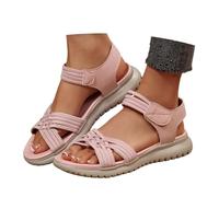Generisch Sporty Platform Sandals with Adjustable Straps Lightweight Beach Shoes for Women Ideal for Relaxing on the Coast, red, 8 UK