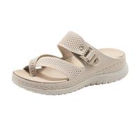 Generisch Sporty women's sandals, casual shoes with thick base for outdoor activities, comfort style in every step, beige, 5 UK
