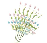 Generisch Spring Floral Stems Pack of 5 Artificial Colourful Eggs