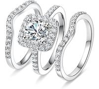 Generisch Square Haoshi Three Stacked Women's Ring Multifunctional Carry Rings Pram, A, Zinc alloy, No Gemstone
