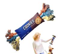 Generisch Squeaky Dog Toy, Plush Teething Toy in Chip Bag Shape, with Cotton Rope, Teething Ring, for Small, Medium, Large Dogs, Puppies, Cats, House On the Go