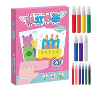Generisch Squeegee Art Craft Set - Novelties Funny Colouring Postcards, Squeeze Reveal Craft Sets for Girls, Children, School, Class, Classroom, Preschool, Nursery, Party and Activity