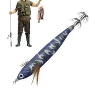 Generisch Squid Hook - ABS, 12 cm Fishing Bait, Sound Beads, Light Function, Sinking Artificial Bait, Glow-in-the-Dark Bait, Squid Jig for Lake, Pond, Bass, Trout, Catfish, Sepia, Shrimp