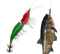 Generisch Squid Jig, Artificial Shrimp Bait, Fishing Tackle, Squid Jig Hooks, Suitable for Outdoor Area, Pond, River, Shore, Shallow Water, , Men, Dads and