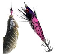 Generisch Squid Jigs Realistic Round Belly with Hook Squid Bait Jigs for Lakes, Rivers, Reservoirs, Coastal Areas, Along the Shore Line, for Perch and Trout