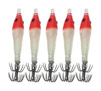 Generisch Squid Lures | 5 Pieces Artificial Glow in the Dark Hooks for Fishing - Lure for Night Fishing | for Catfish Trout Bass Bass Saltwater Kayak Boat Lake River