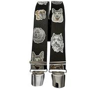 Generisch ST-044 Dog Braces Austria Vienna Vienna in Dog Design 35 mm Wide in H-Shape with 4 Extra Strong Clips Black, black, Länge 110 cm Breite 35 mm