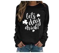 Generisch St Patrick's Day Crew Neck Hooded Jacket Black Women, black, XL