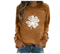 Generisch St Patrick's Day Crew Neck Sweatshirt Teenager Girls Pants, brown, S