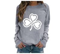 Generisch St Patrick's Day Crew Neck Sweatshirt Women's Dark Green, gray, S